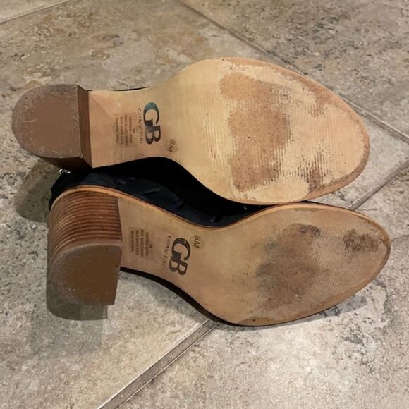 Gianni Bini Black Suede Leather Laser Cut Lace-Up Ankle Booties Size 8M - Picture 10 of 15